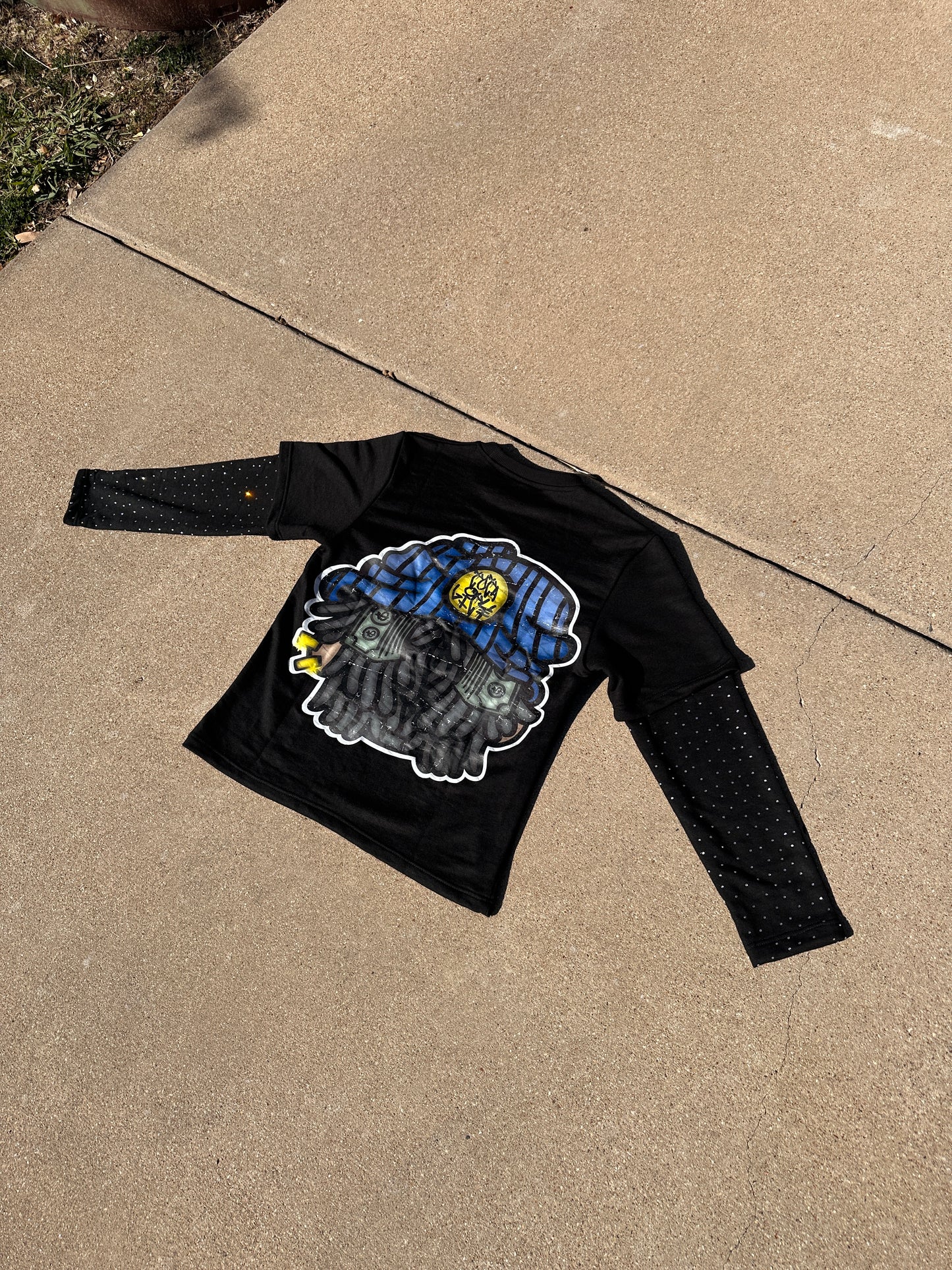 RICH VISION RHINESTONE LONG SLEEVE